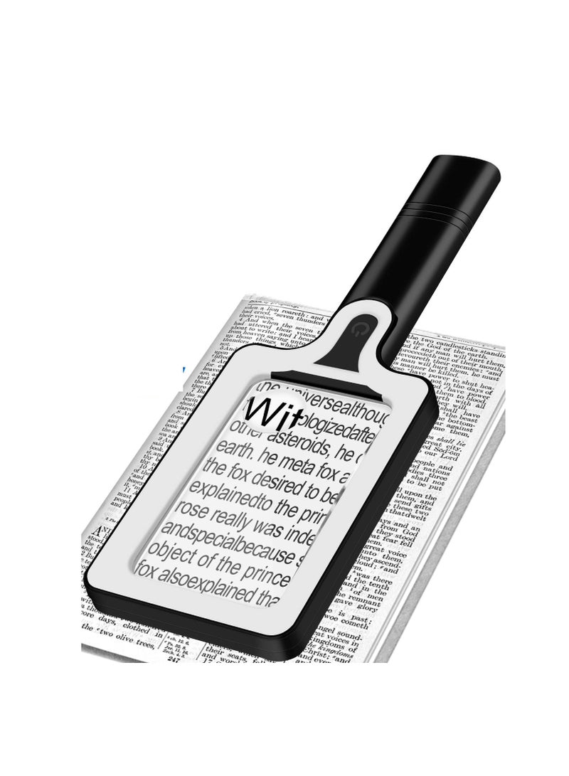 SYOSI Magnifying Glass with 50 LED Light - 3X 10X Handheld Magnifier Rectangular Magnifying Glasses with Touch Switch Reading Magnifiers for Seniors Books Small Print Coins Exploring Crafts - Image 1