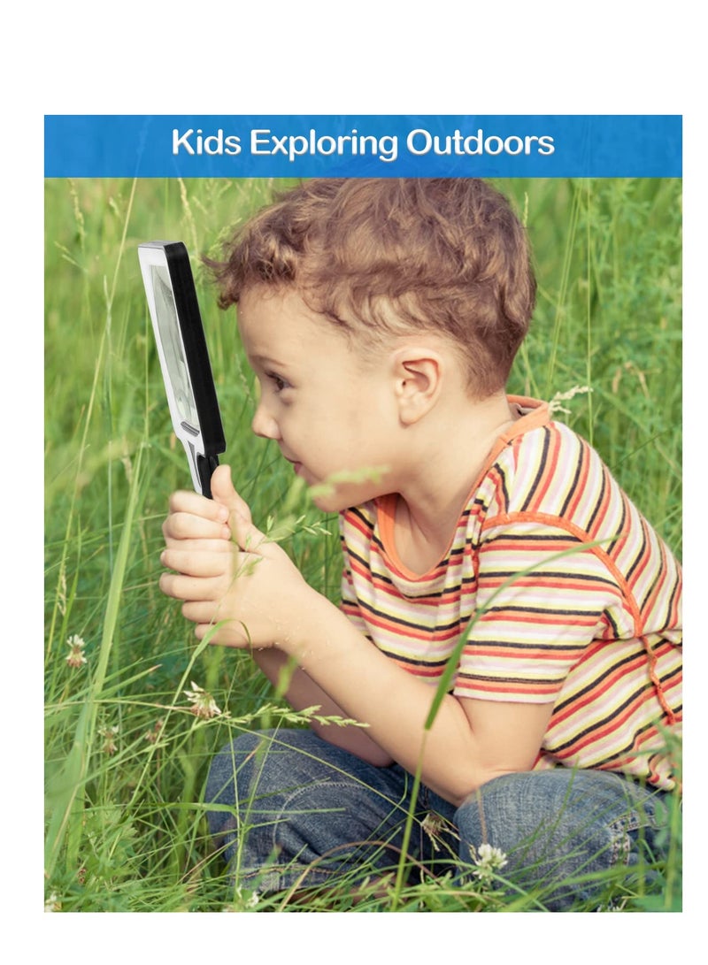 SYOSI Magnifying Glass with 50 LED Light - 3X 10X Handheld Magnifier Rectangular Magnifying Glasses with Touch Switch Reading Magnifiers for Seniors Books Small Print Coins Exploring Crafts - Image 5