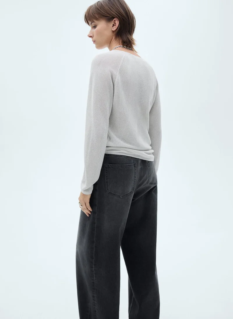 مانجو V-Neck Lurex Sweater