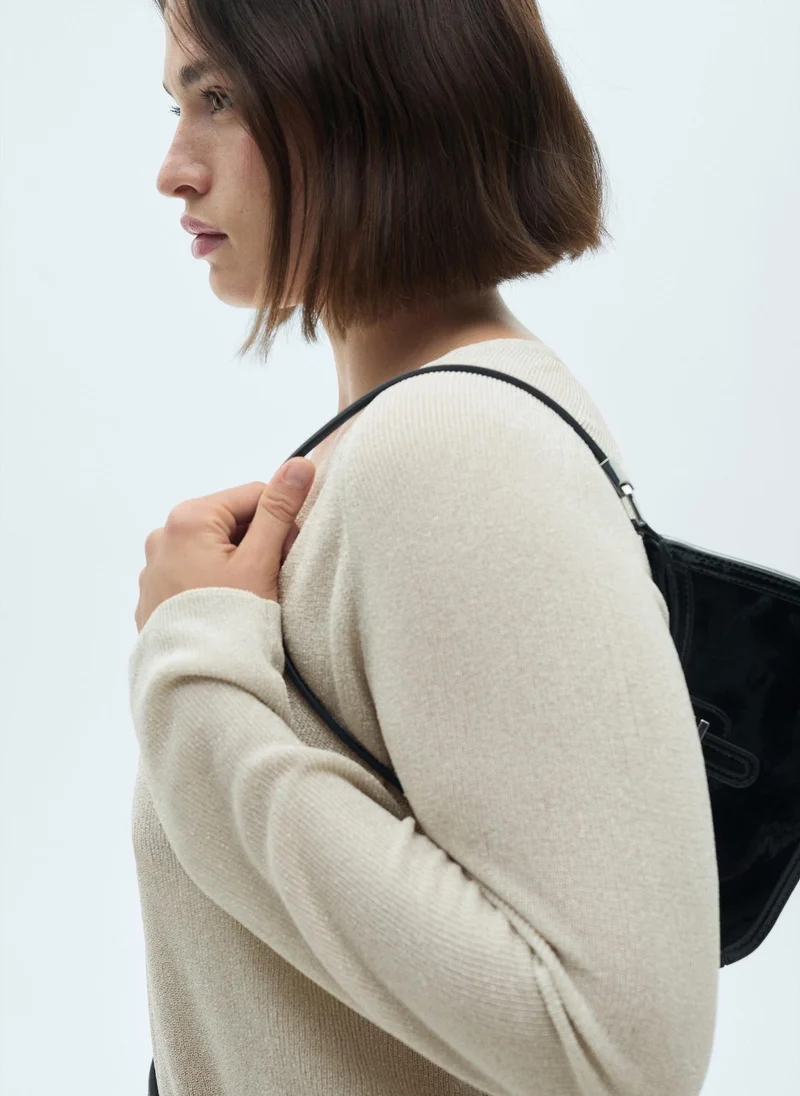 مانجو V-Neck Lurex Sweater