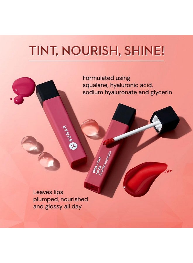 SUGAR Cosmetics زيت شفاه سكر كوزمتيكس دروب أ تينت | لامع ومُلوّن | يدوم طويلاً | مقاوم للنقل والبقع | (03 ثيرا تيراكوتا، 4 مل) - Image 3