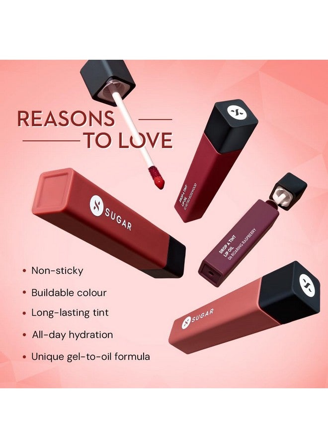 SUGAR Cosmetics زيت شفاه سكر كوزمتيكس دروب أ تينت | لامع ومُلوّن | يدوم طويلاً | مقاوم للنقل والبقع | (03 ثيرا تيراكوتا، 4 مل) - Image 2