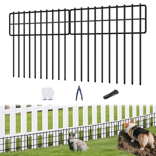 KYATE Garden Fence Animal Barrier, 14 Panels No Dig Fence 20ft(L) x13in(H), Rustproof Metal Defense Border, Dogs Rabbits Blocker Fence for Outdoor Yard & Patio - Image 1