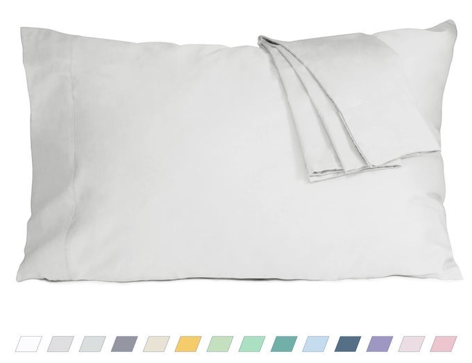 PILLOW CASES KING SIZE COTTON PERCALE WEAVE PILLOWCASES PRESHRUNK BREATHABLE AND HYPOALLERGENIC PILLOWCASES SET OF 2 2 PIECE KING 20 INCH X 40 INCH LIGHT GRAY