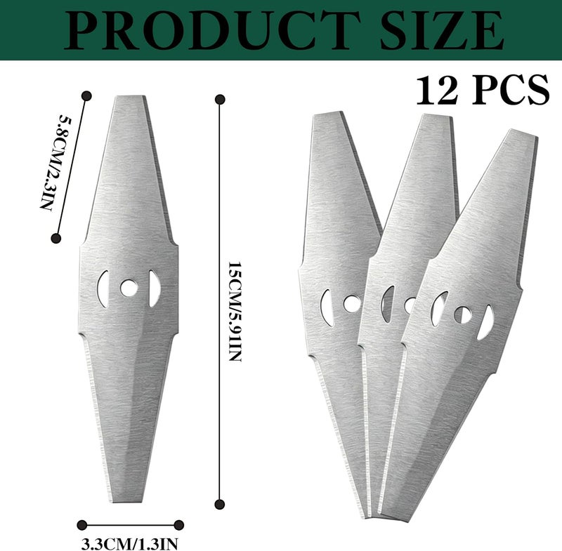 Ucfalfo Metal Strimmer Blades 12 Pack - Durable Stainless Steel Replacement for Cordless Trimmers - Image 2