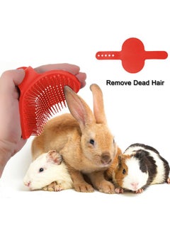 Patelai Patelai Bunny Grooming Kit with 4 Pieces Pet Hair Remover, Pet Nail Clipper, Pet Comb, Pet Shampoo Bath Brush, Suitable for Rabbit, Hamster, Dogs, Kittens, Puppies, Birds (Pink, Red)  - Image 4