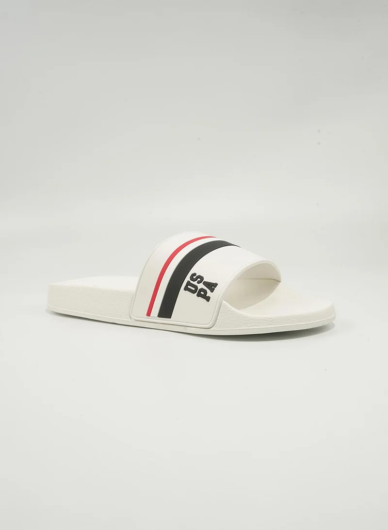 U.S. Polo Assn. U.S. Polo Assn. Rona Men's Slip-On Comfortable Casual Everyday Slide Sandals - White