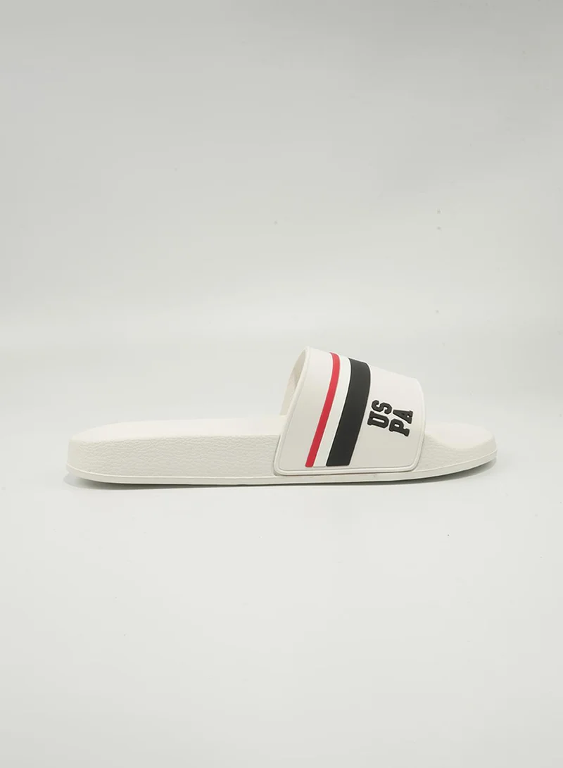U.S. Polo Assn. U.S. Polo Assn. Rona Men's Slip-On Comfortable Casual Everyday Slide Sandals - White
