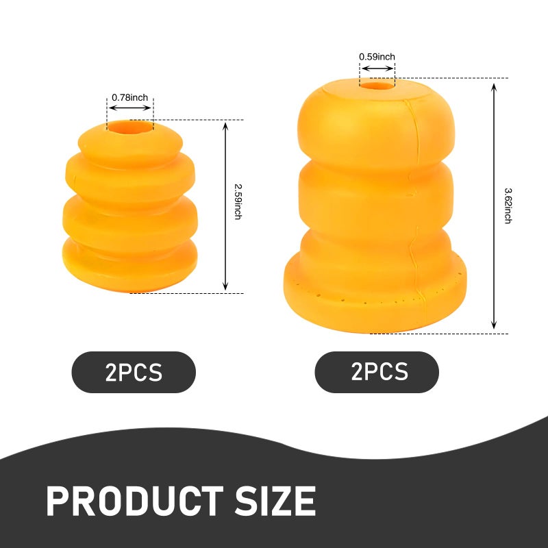 Generic Crynod Pack-4 Car Front Lower Suspension Bump Rubber Pads, Original OE Replacement 15153958 15039397, Control Arm Bumper Shock Absorbing Blocks, Compatible with Cadillac Chevrolet GMC (Yellow)  - Image 2