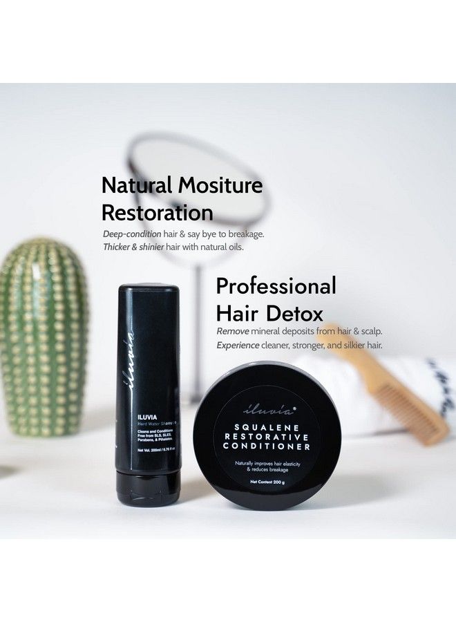 iluvia Professional Basic Haircare Combo Cleansing Hard Water Shampoo 200 Ml & Squalene Restorative Conditioner 200 Gm (Pack Of 1) - Image 4