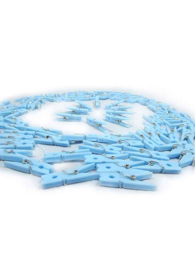 Anapoliz - Mini Blue Clothespins | 100 Pack 1.25â€ Inch Clothes Pins Plastic Baby Shower Favors | Party Game Scatter Decorations | DIY Baby Boy Gender Reveal Parties | by Anapoliz - Image 1