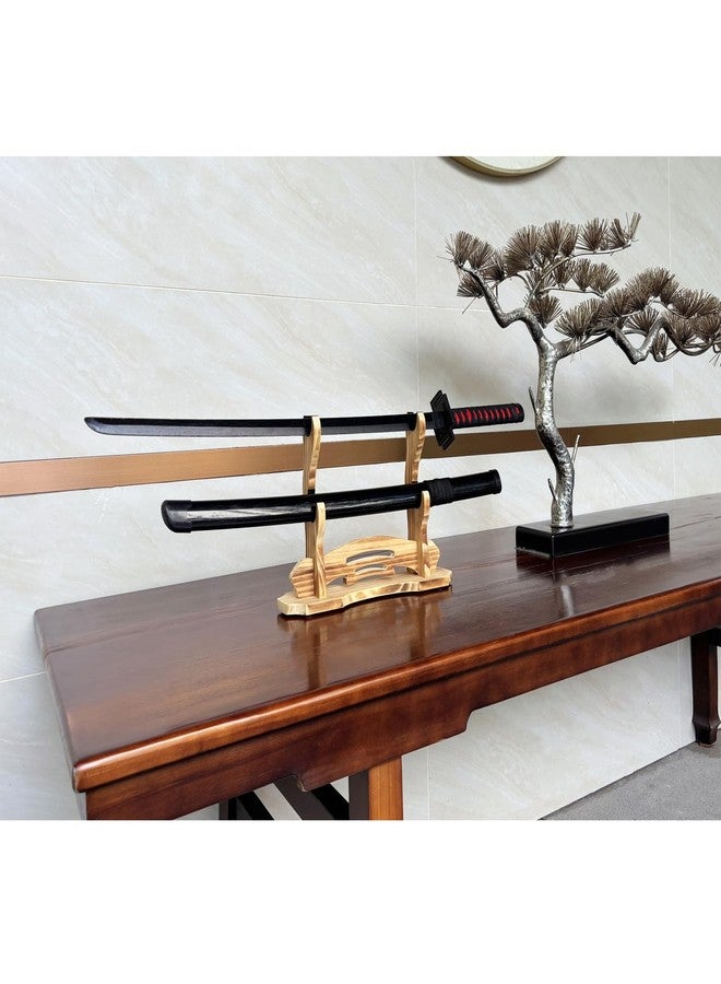 BiJun Sword Stand, Katana Holder, Katana Stand Lightsaber Stand Samurai Sword Holder Stand Rack Display Wall Mounted Hook for Katana Wakizashi Tanto Support All Swords (2 Tiers) - Image 2
