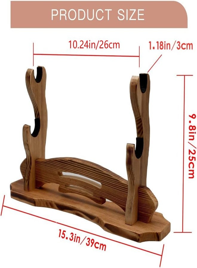 BiJun Sword Stand, Katana Holder, Katana Stand Lightsaber Stand Samurai Sword Holder Stand Rack Display Wall Mounted Hook for Katana Wakizashi Tanto Support All Swords (2 Tiers) - Image 5