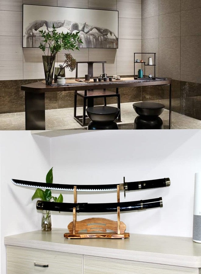 BiJun Sword Stand, Katana Holder, Katana Stand Lightsaber Stand Samurai Sword Holder Stand Rack Display Wall Mounted Hook for Katana Wakizashi Tanto Support All Swords (2 Tiers) - Image 3