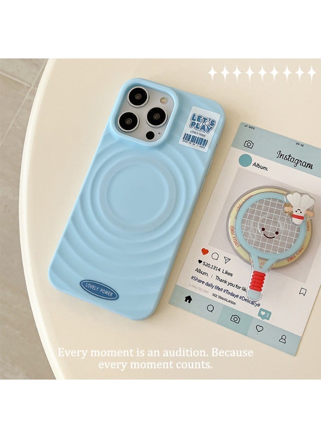 NIBEMINENT Table Tennis Badminton Protection Case With Magsafe For iPhone 15, Magnetic Blue