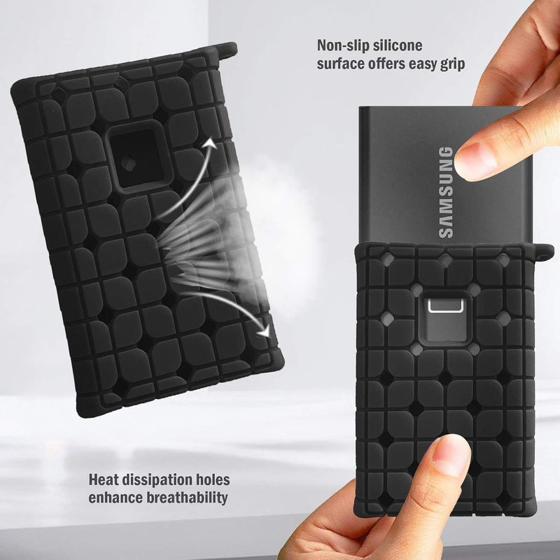 حقيبة حمل ProCase لـ Samsung T7 / T7 Touch SSD محمول، حقيبة سفر صلبة من EVA مقاومة للصدمات مع غطاء سيليكون، تناسب 500GB 1TB 2TB USB SSD - أحمر - Image 3