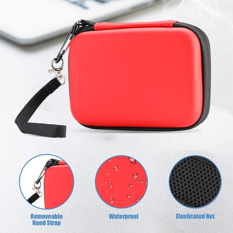 حقيبة حمل ProCase لـ Samsung T7 / T7 Touch SSD محمول، حقيبة سفر صلبة من EVA مقاومة للصدمات مع غطاء سيليكون، تناسب 500GB 1TB 2TB USB SSD - أحمر - Image 4