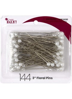 Cousin Diy White 3 Inch Floral Pins Pearlized Ball Heads 144 Pack  - Image 1