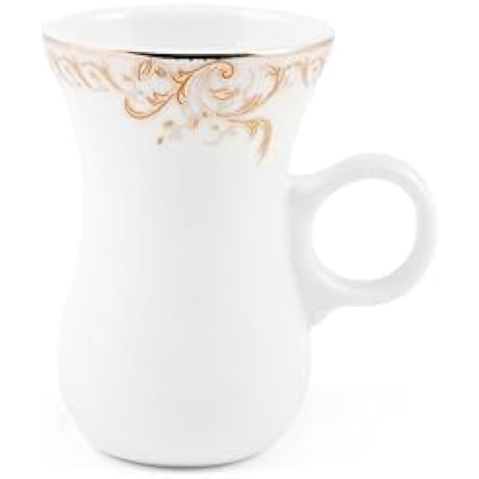 rayihni Golden Leaves Design Porcelain Tea And Coffee Serving Set 27Pieces Ivory - Image 5