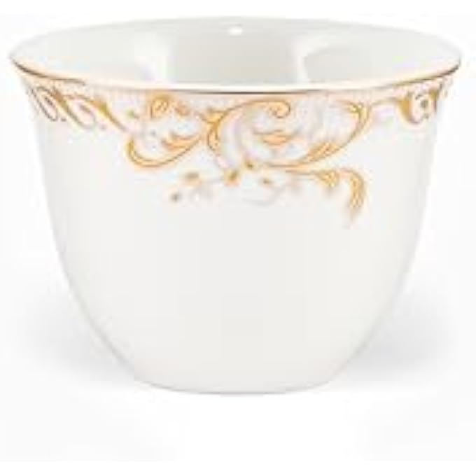 rayihni Golden Leaves Design Porcelain Tea And Coffee Serving Set 27Pieces Ivory - Image 4