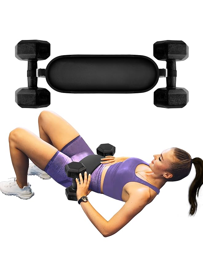 NALACAL Double Thick Padded Hip Thrust Belt Non Slip Leather Glute Bridge Support for Dumbbells Kettlebells Grip Plates Stainless Steel Lock for Booty Workouts at Home or Gym  - Image 1