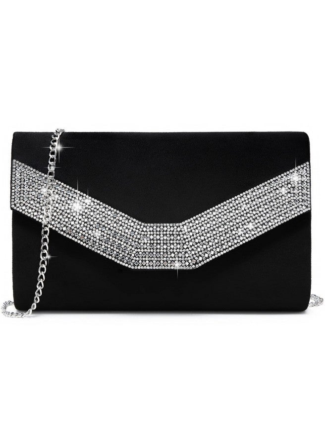 DASEIN Women'S Evening Bags Formal Party Clutches Wedding Purses Cocktail Prom Handbags (1Rhinestone Black) - Image 1