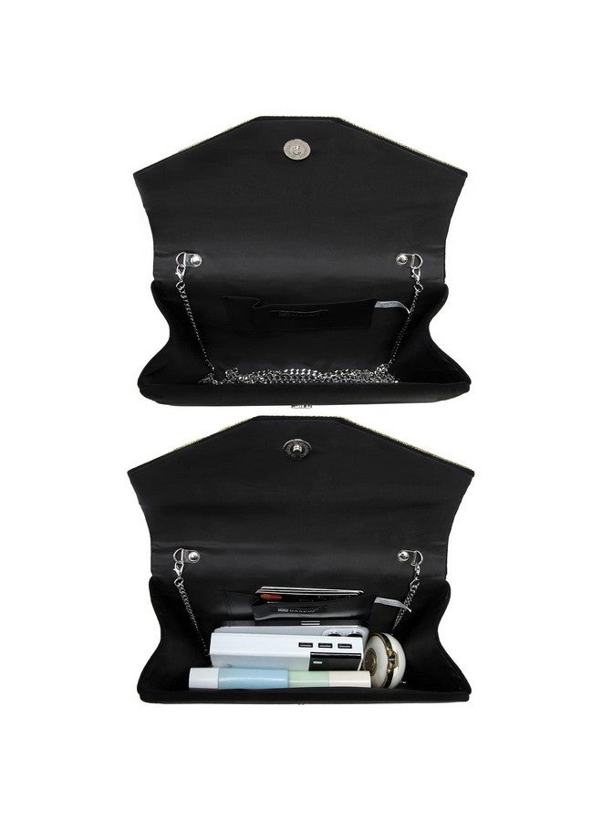 DASEIN Women'S Evening Bags Formal Party Clutches Wedding Purses Cocktail Prom Handbags (1Rhinestone Black) - Image 4