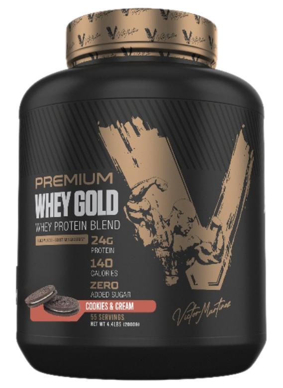 Premium Whey Gold Protein Powder - Cookies & Cream Flavor - 9.5lb (4.4kg) - 24 g Protein Per Serving - 55 Servings