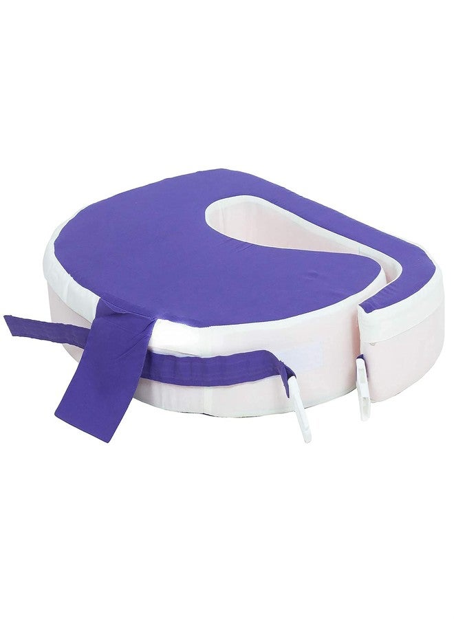 GET IT Premium Breast Feeding Foam Pillow with Detachable Cover | Newborn Nursing |Zip Buckle Adjustment | Support Baby Mom | Upto 2 Years (Violet with Offwhite, Foam Extra Large, Polyurethane (PU)) - Image 2