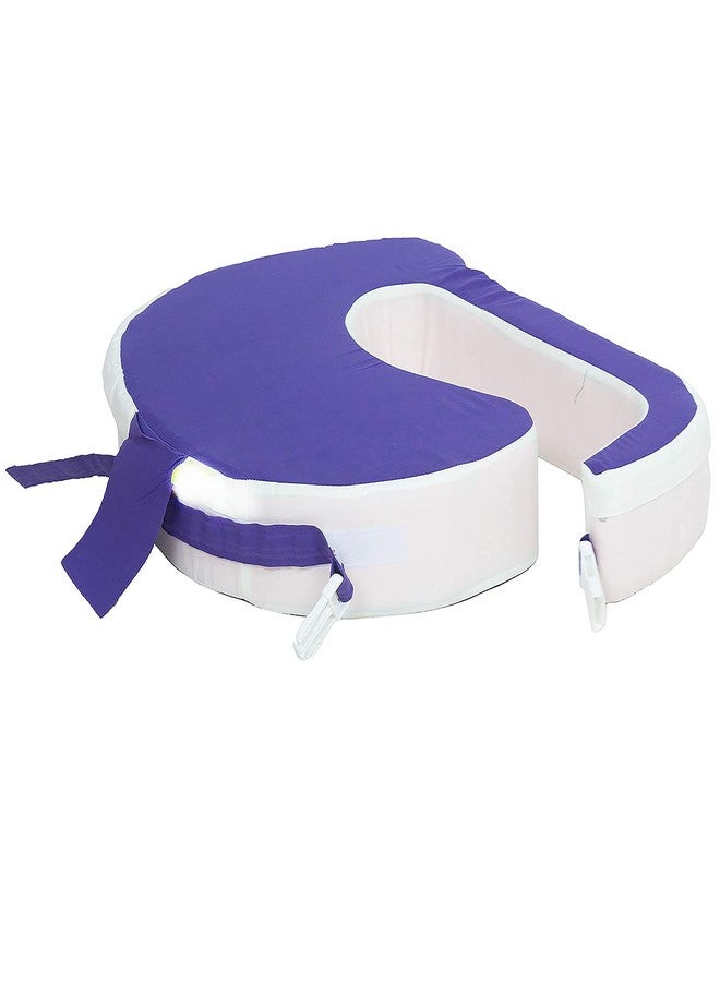 GET IT Premium Breast Feeding Foam Pillow with Detachable Cover | Newborn Nursing |Zip Buckle Adjustment | Support Baby Mom | Upto 2 Years (Violet with Offwhite, Foam Extra Large, Polyurethane (PU)) - Image 4