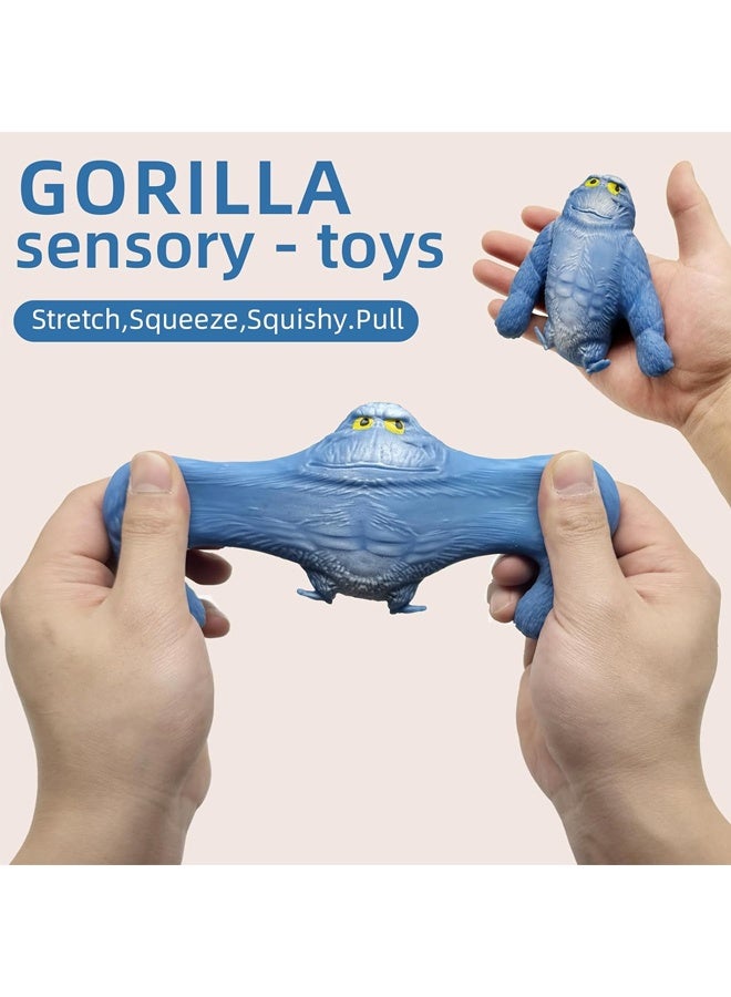 قطعتان من لعبة القرد المطاطية الرمادية المضحكة، لعبة قرد الضغط والتمدد، لعبة قرد الضغط - Image 3