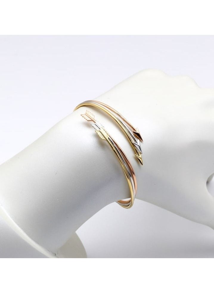 Gold Zone - Real Gold 3 Color Arrow Stretchable Bangle 55 MM - Image 1