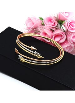 Gold Zone Real Gold 3 Color Arrow Stretchable Bangle 55 MM  - Image 2