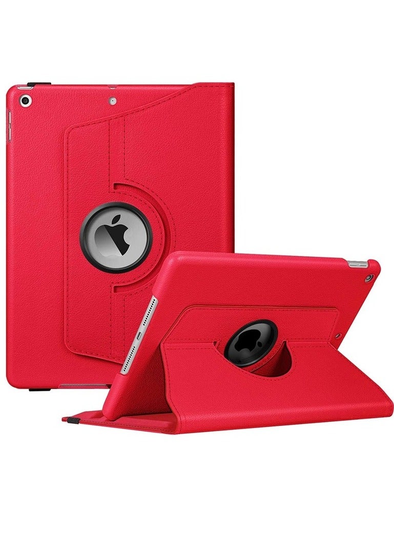 ELTRAZONE 360-Degree Rotating Case for iPad 9th Generation (2021), 8th Generation (2020), and 7th Generation (2019) - 10.2 Inch with Pencil Holder & Auto Wake/Sleep - Red - Image 1