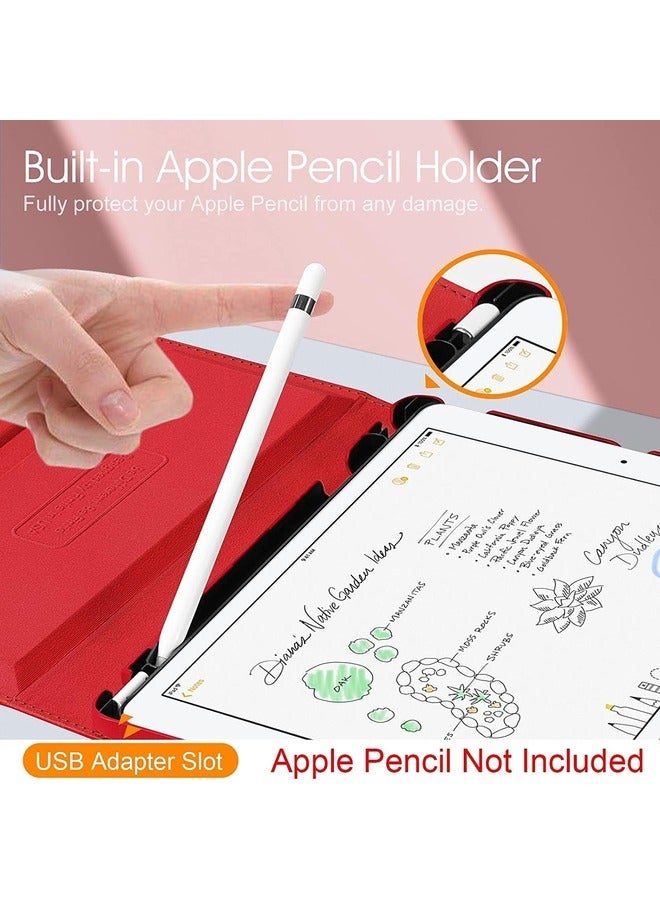ELTRAZONE 360-Degree Rotating Case for iPad 9th Generation (2021), 8th Generation (2020), and 7th Generation (2019) - 10.2 Inch with Pencil Holder & Auto Wake/Sleep - Red - Image 4