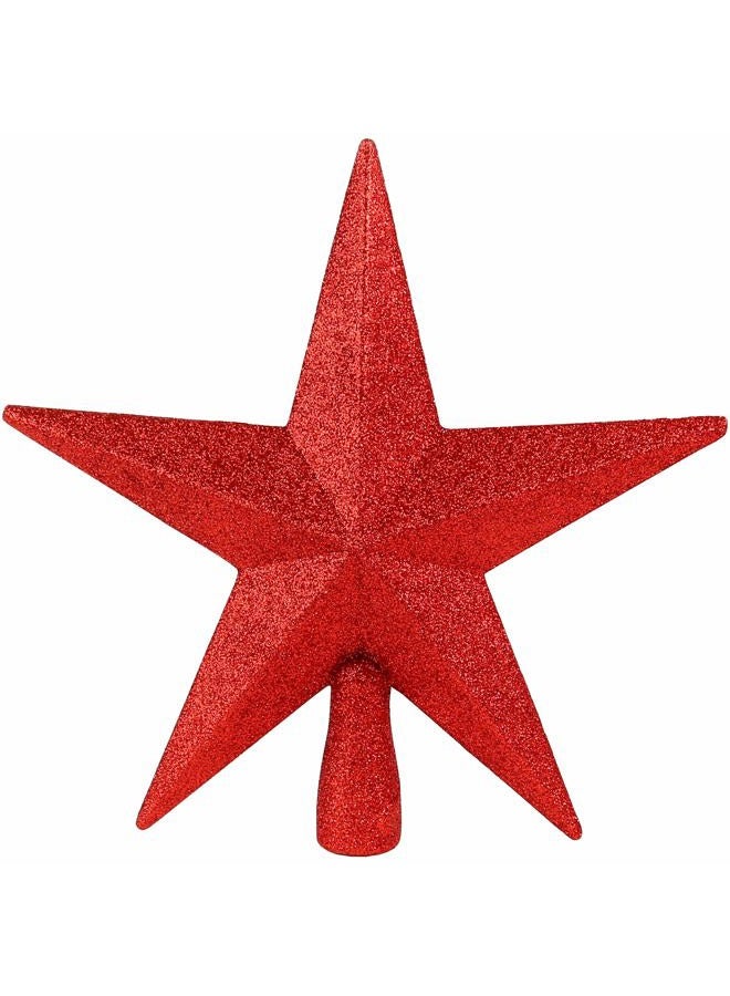 Ornativity Glitter Star Tree Topper - Christmas Red Decorative Holiday Trees Toppers Sparkle Bethlehem Star Decor Xmas Ornament 8" - Image 1