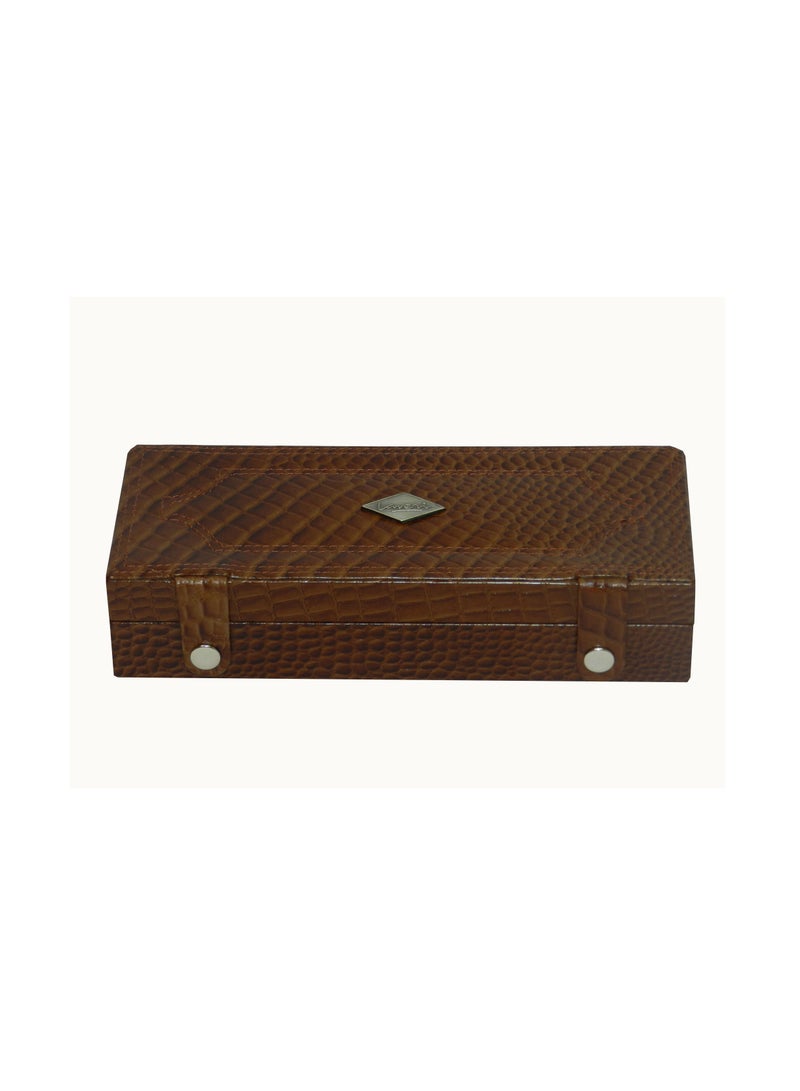LAVERI LEATHER Laveri Cufflink Storage Display Box with Ring Holder Showcase for Store Display, Jewelry Show & Home ~ Jewelry Tray Organizer  - Image 5
