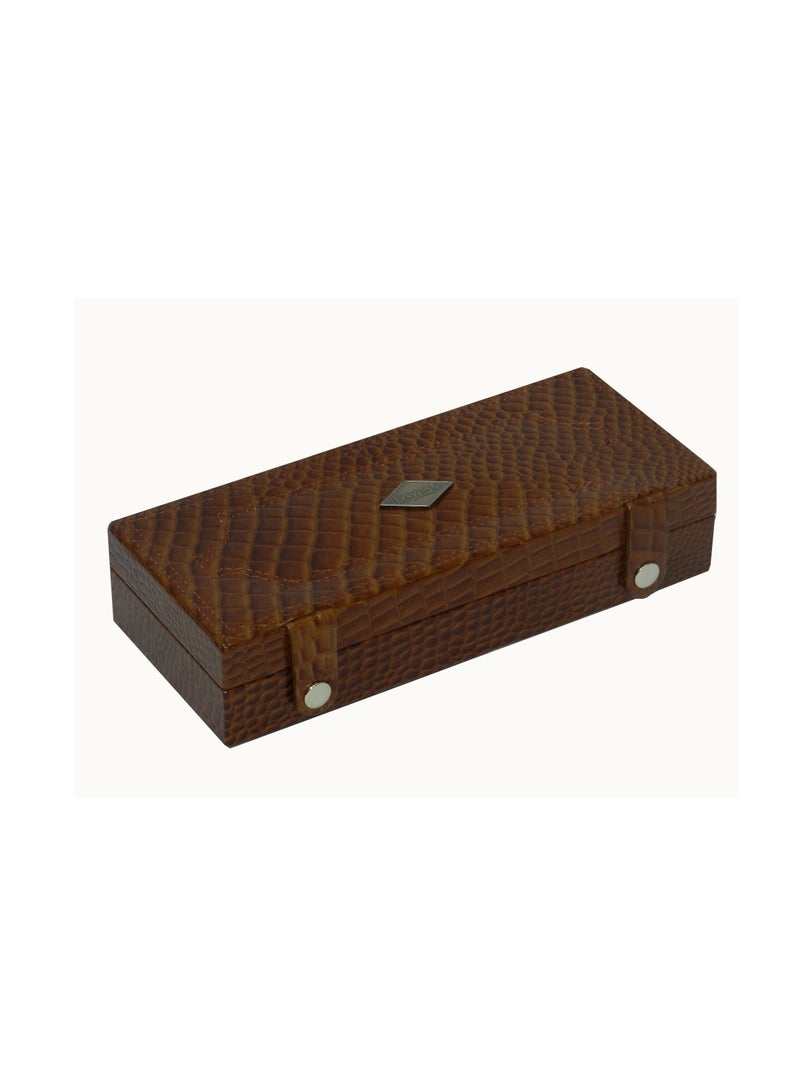 LAVERI LEATHER Laveri Cufflink Storage Display Box with Ring Holder Showcase for Store Display, Jewelry Show & Home ~ Jewelry Tray Organizer  - Image 2