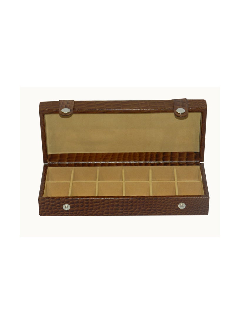 LAVERI LEATHER Laveri Cufflink Storage Display Box with Ring Holder Showcase for Store Display, Jewelry Show & Home ~ Jewelry Tray Organizer  - Image 1