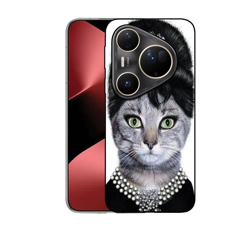 EYE CATCH Printed Protective Case Cover For Huawei Pura 80 Pro Plus -  Audrey Hepburn Cat - Image 1
