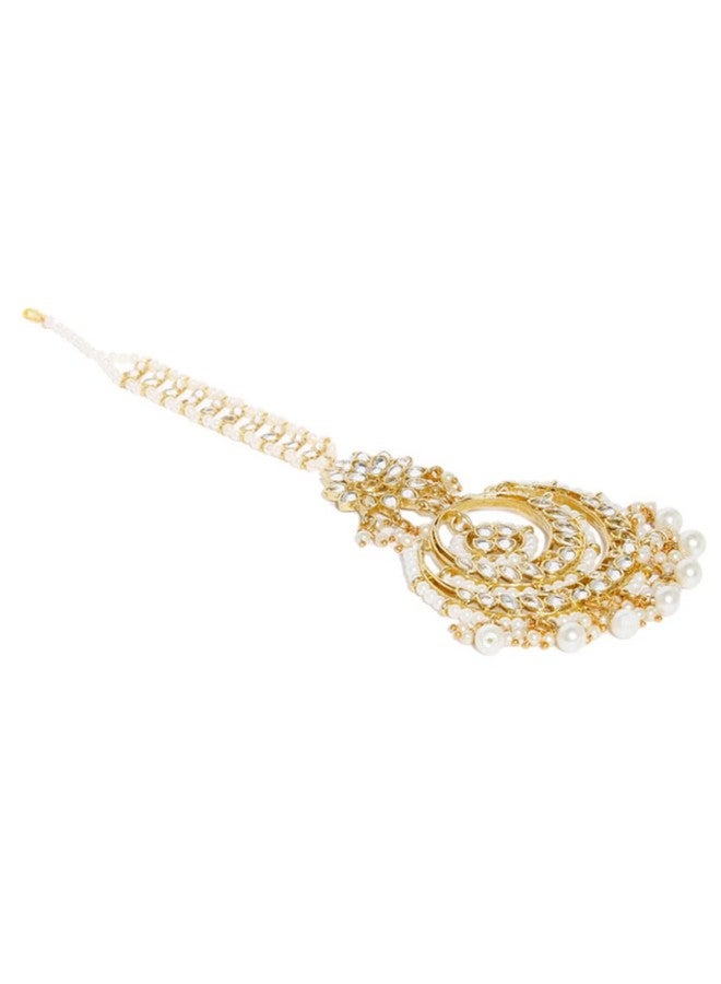 OOMPHelicious Jewellery Gold Tone Kundan Wedding Maangtikka For Women & Girls Stylish Latest - Image 2