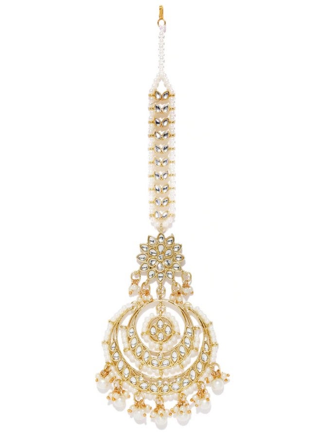 OOMPHelicious Jewellery Gold Tone Kundan Wedding Maangtikka For Women & Girls Stylish Latest - Image 1