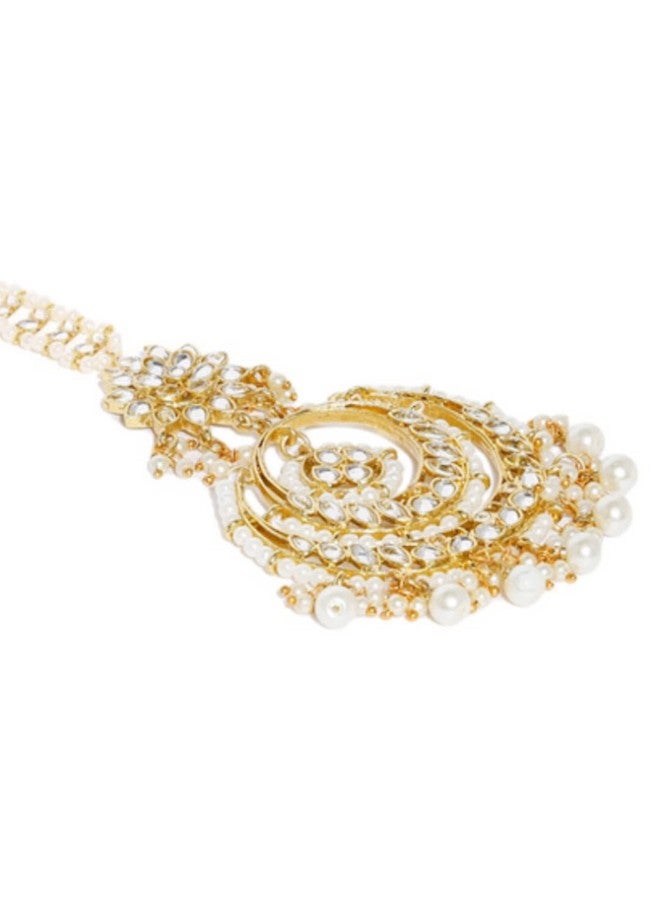 OOMPHelicious Jewellery Gold Tone Kundan Wedding Maangtikka For Women & Girls Stylish Latest - Image 3