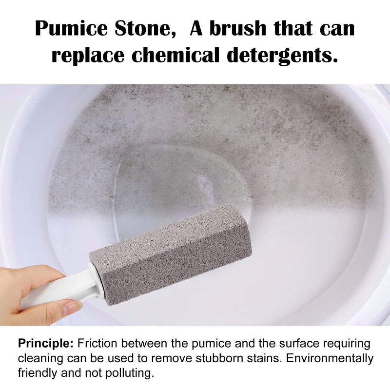 FALAMON 3 Pack Pumice Stone for Toilet Bowl Cleaning with Handle, Scouring Stick Remove Toilet Bowl Hard Water Rings, Calcium Buildup and Rust for Cleaning Toilet, Bathroom, Kitchen Sink, Grill (Gray) - Image 3
