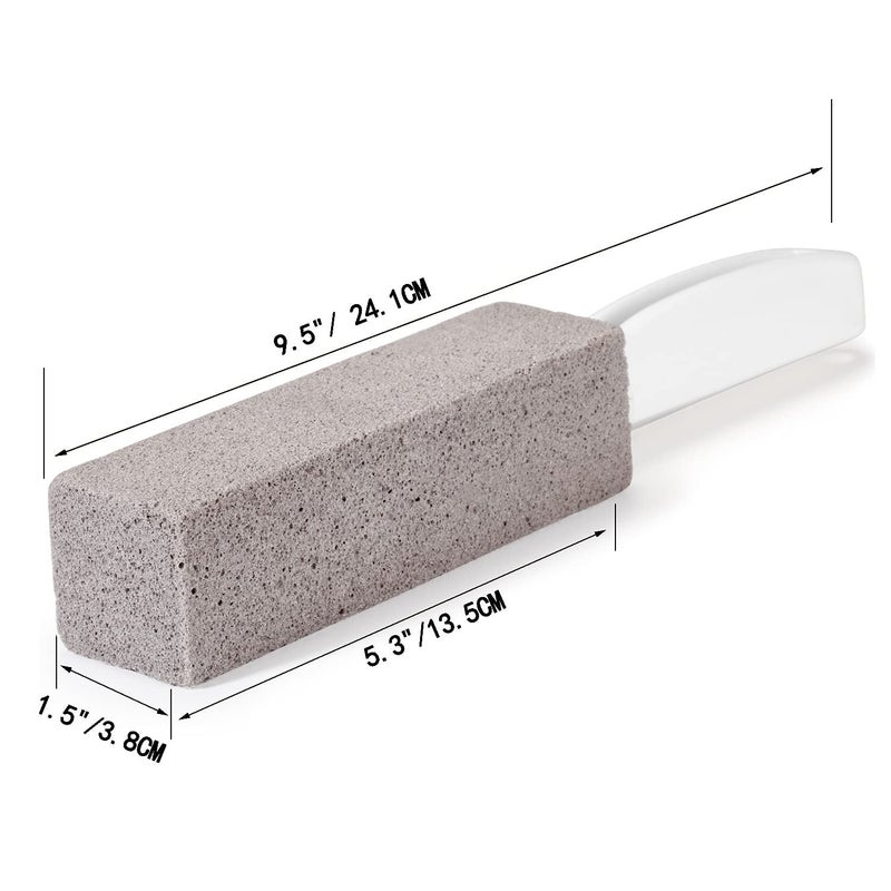 FALAMON 3 Pack Pumice Stone for Toilet Bowl Cleaning with Handle, Scouring Stick Remove Toilet Bowl Hard Water Rings, Calcium Buildup and Rust for Cleaning Toilet, Bathroom, Kitchen Sink, Grill (Gray) - Image 2