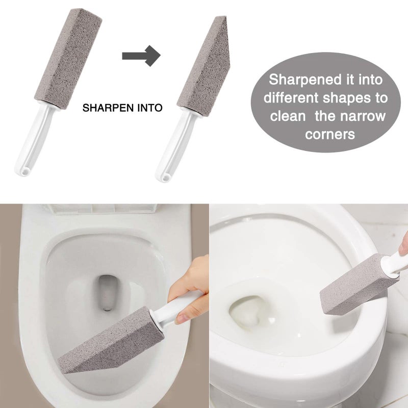 FALAMON 3 Pack Pumice Stone for Toilet Bowl Cleaning with Handle, Scouring Stick Remove Toilet Bowl Hard Water Rings, Calcium Buildup and Rust for Cleaning Toilet, Bathroom, Kitchen Sink, Grill (Gray) - Image 5