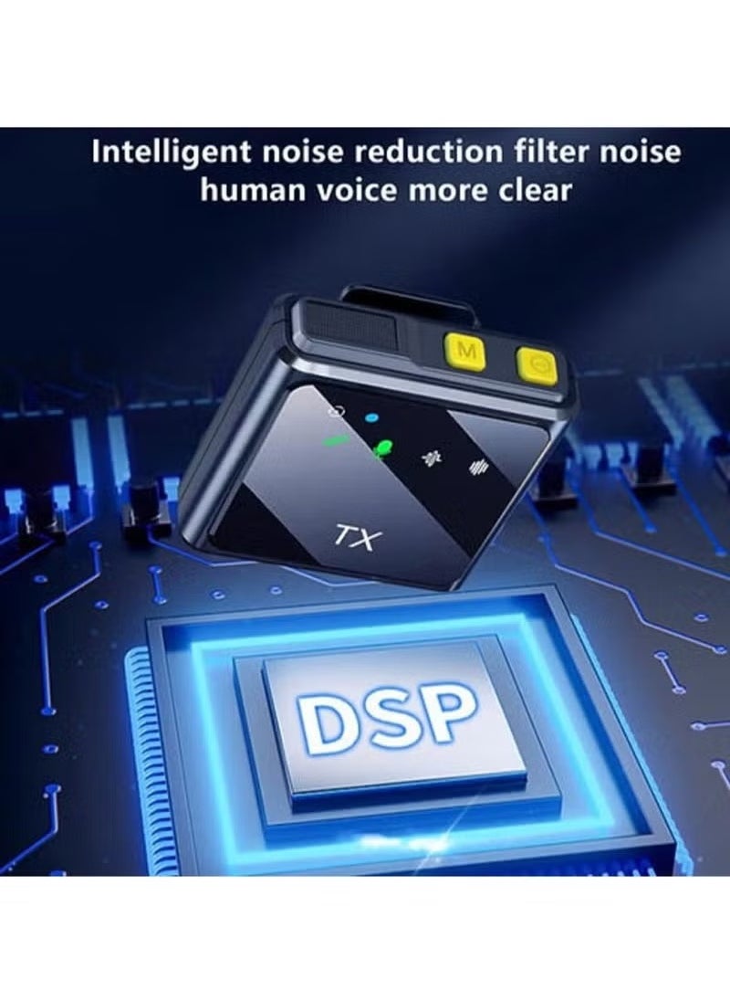 JAJEEK - F15-2 Wireless Collar Microphone for iPhone/Android/Type C – 99% Noise Cancellation, 48K High-Fidelity Recording, Low Latency, 5-6 Hour Battery Life, ENC Noise Reduction for Karaoke, Interviews, and Stage Performances - Image 1
