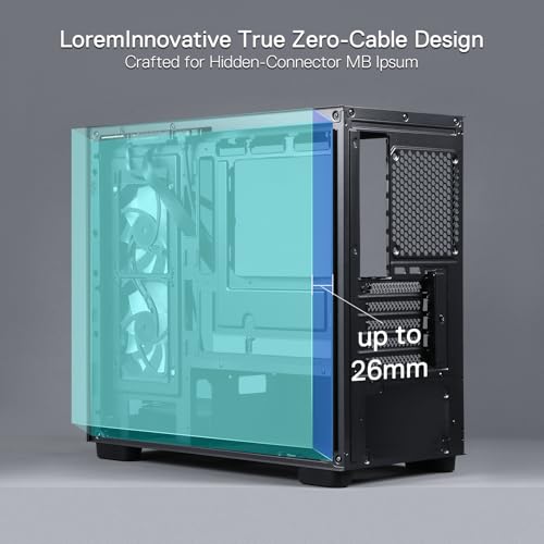 Redragon GC218M Gaming BackMounted PC Case MATX Computer Chassis w 2 x 120mm Fans PreInstalled High Airflow Perforated Panels 270 Full View Easy Cable Management Black - Image 3