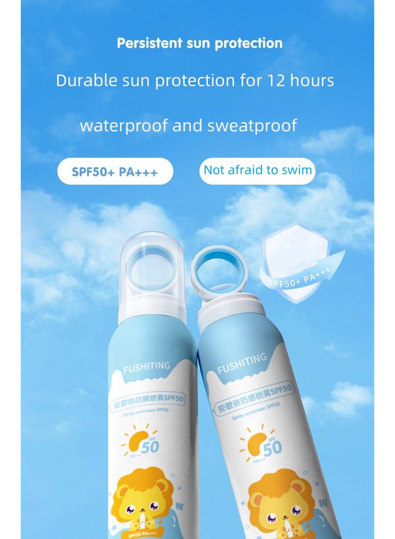FUSHITING Spray sunscreen,Children'S Sunscreen Spray Spf50 + Female Sunscreen Refreshing Non-Greasy Whole Body Universal Ultraviolet Ray - Image 5