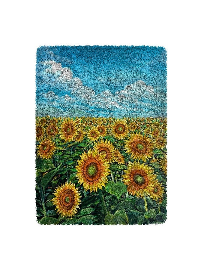 Loquat DIY Latch Hook Kits Rug Embroidery Carpet Set Needlework with Crochet Needlework Crafts Shaggy Latch Kits for Adults/Kids  - Image 1